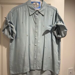 Current Air Light Blue Casual Button Down Shirt